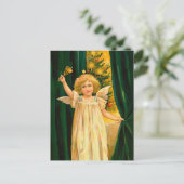 Angel ringing the bell for Christmas time Briefkaart (Staand voorkant)