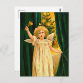 Angel ringing the bell for Christmas time Briefkaart (Voorkant / Achterkant)