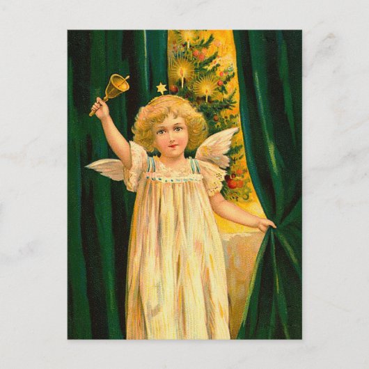 Angel ringing the bell for Christmas time Briefkaart (Voorkant)