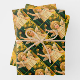 Angel ringing the bell for Christmas time Inpakpapier Vel