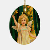 Angel ringing the bell for Christmas time Keramisch Ornament (Rechts)