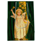 Angel ringing the bell for Christmas time Medium Cadeauzakje (Achterkant)