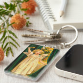 Angel ringing the bell for Christmas time Sleutelhanger (Voorkant Rechts)