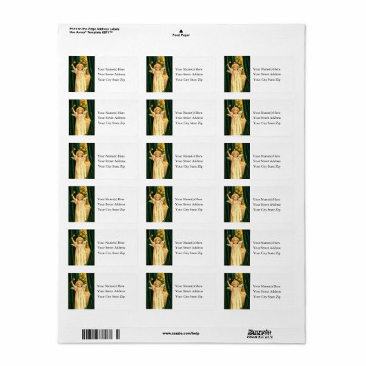 Angel Rings in  kerstadreslabel Etiket (Full Sheet)