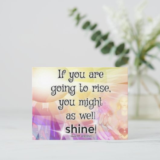 Angel Rise Shine Kleurrijke Mooie Waterverf Kunst Briefkaart (Staand voorkant)