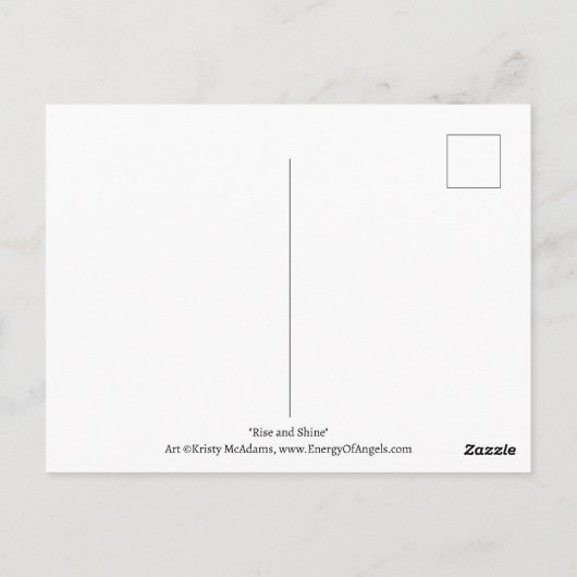 Angel Rise Shine Kleurrijke Mooie Waterverf Kunst Briefkaart (Achterkant)