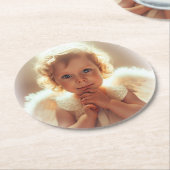 Angel Ronde Kartonnen Onderzetter (Gebogen)