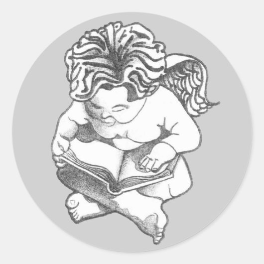 angel ronde sticker (Voorkant)