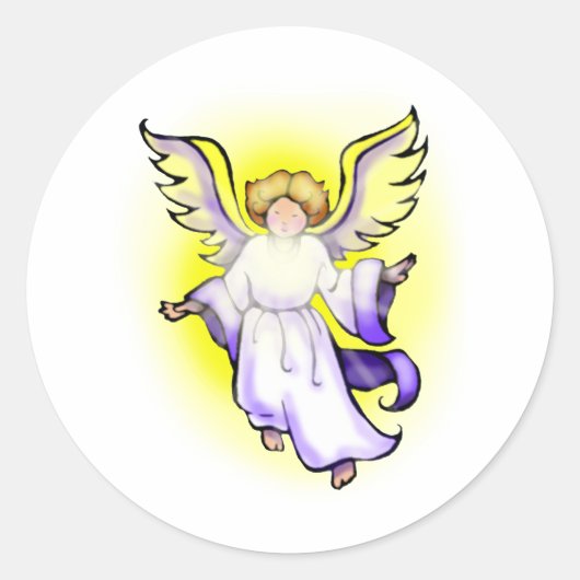 Angel Ronde Sticker (Voorkant)
