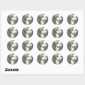 angel ronde sticker (Vel)