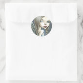 angel ronde sticker (Tas)