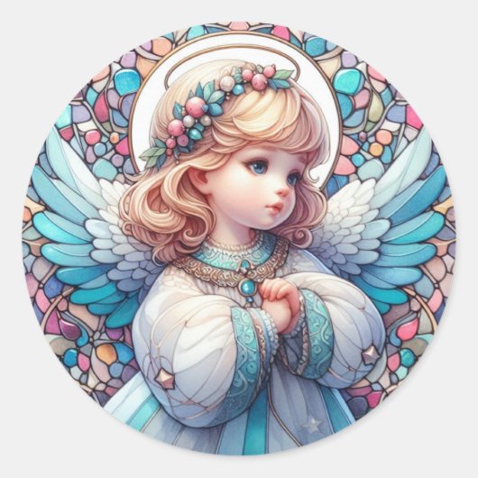Angel ronde Stickers (Voorkant)
