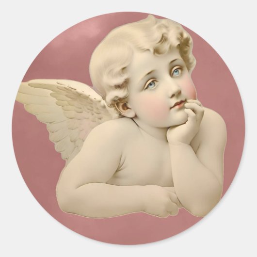 Angel ronde Stickers (Voorkant)