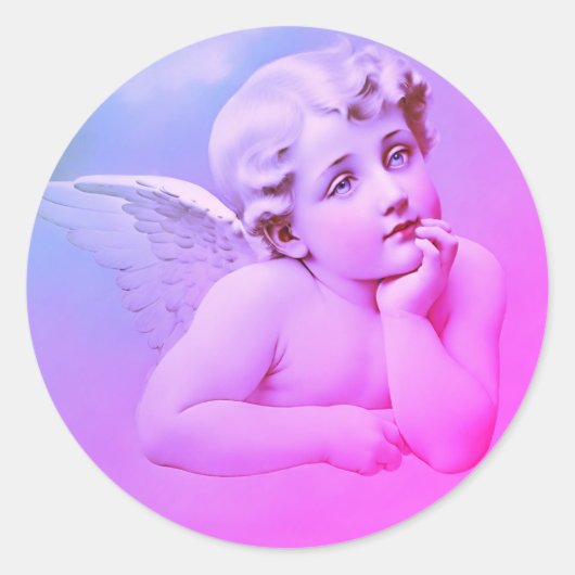 Angel ronde Stickers (Voorkant)