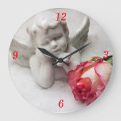 Angel & Rosebud Clock Grote Klok (Voorkant)