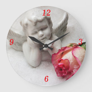 Angel & Rosebud Clock Grote Klok