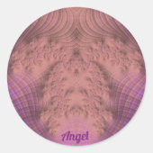 ANGEL~ Roze en Paars ~ Ronde Sticker (Voorkant)