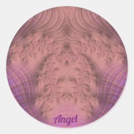 ANGEL~ Roze en Paars ~ Ronde Sticker