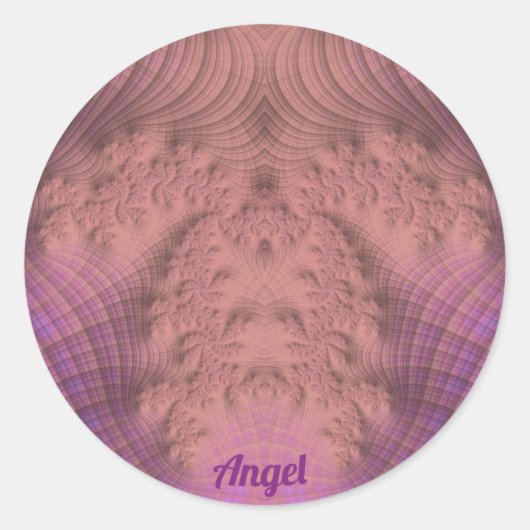 ANGEL~ Roze en Paars ~ Ronde Sticker (Voorkant)