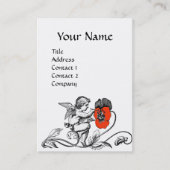 ANGEL SCHILDEREN VAN EEN RODE BLOEM Zwart Wit Visitekaartje (Voorkant)