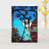 ANGEL SCHILDERIJ NOTECARDS KAART (Gele Bloem)