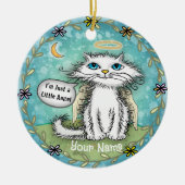 Angel Scraggles Cat Keramisch Ornament (Voorkant)