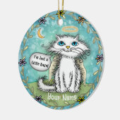 Angel Scraggles Cat Keramisch Ornament (Links)