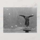 Angel Sculpture in Pond Briefkaart (Voorkant)