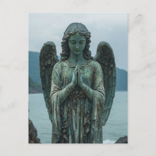 Angel Sculptuur Koper en Patina Briefkaart