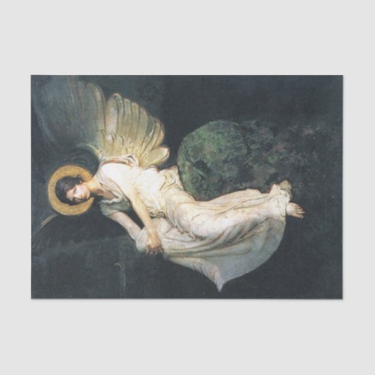 Angel Seated on a Rock van Abbott Thayer Tissuepapier (Voorkant)