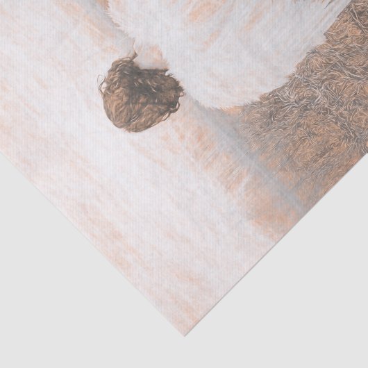 Angel Sepia Sketch Art Tissuepapier (Detail)