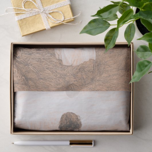 Angel Sepia Sketch Art Tissuepapier (Geschenk)