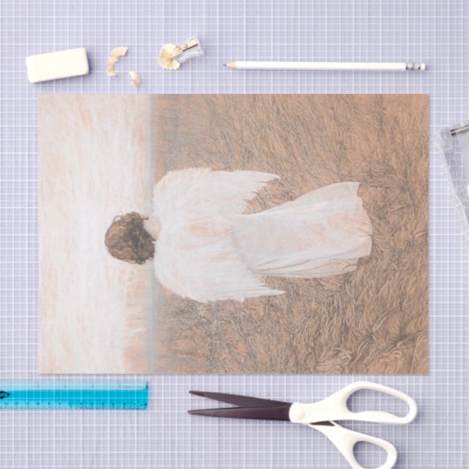 Angel Sepia Sketch Art Tissuepapier (Craft)