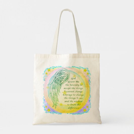 Angel Serenity Prayer Canvas tas (Achterkant)