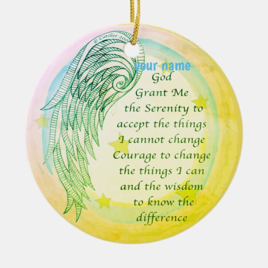 Angel Serenity Prayer Keramisch Ornament (Voorkant)