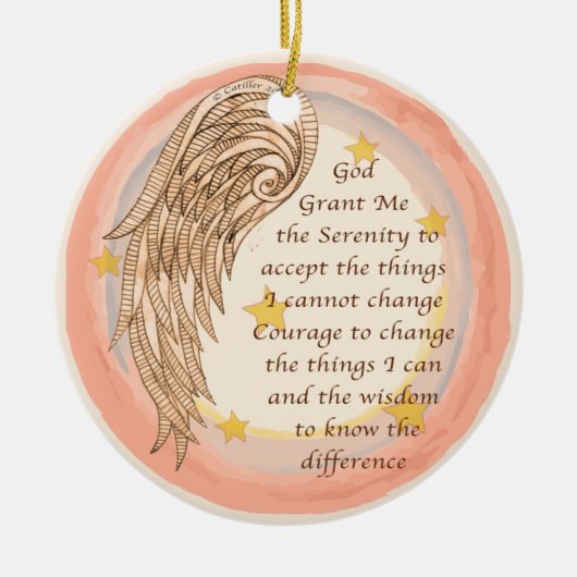 Angel Serenity Prayer Keramisch Ornament (Voorkant)