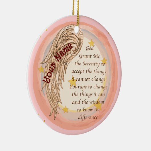 Angel Serenity Prayer Keramisch Ornament (Rechts)