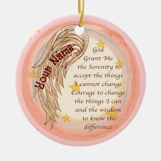 Angel Serenity Prayer Keramisch Ornament (Voorkant)