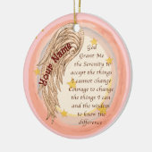 Angel Serenity Prayer Keramisch Ornament (Links)