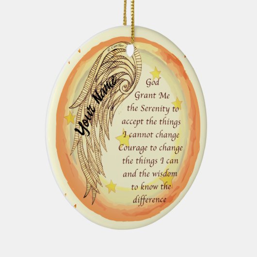 Angel Serenity Prayer Keramisch Ornament (Rechts)