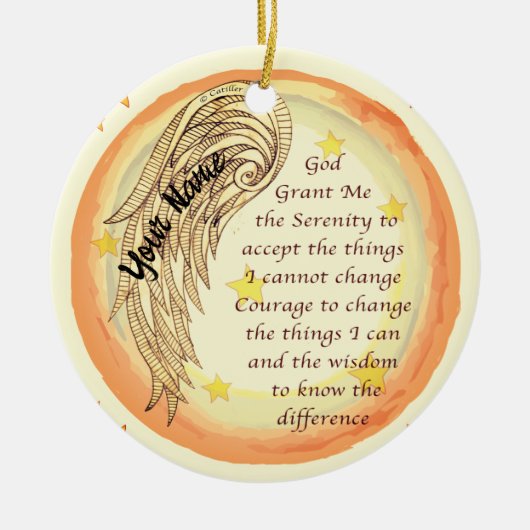 Angel Serenity Prayer Keramisch Ornament (Voorkant)