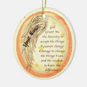 Angel Serenity Prayer Keramisch Ornament (Links)