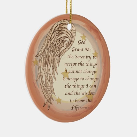 Angel Serenity Prayer Keramisch Ornament (Rechts)