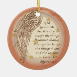 Angel Serenity Prayer Keramisch Ornament