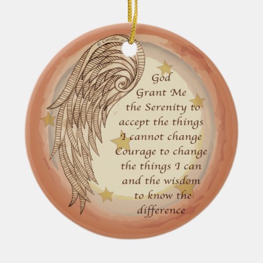 Angel Serenity Prayer Keramisch Ornament (Voorkant)