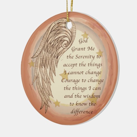 Angel Serenity Prayer Keramisch Ornament (Links)