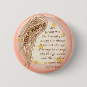 Angel Serenity Prayer Ronde Button 5,7 Cm (Voorkant)