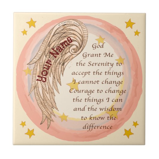Angel Serenity Prayer Tegeltje (Voorkant)