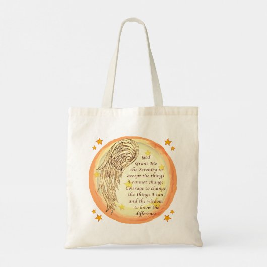 Angel Serenity Prayer Tote Bag (Achterkant)
