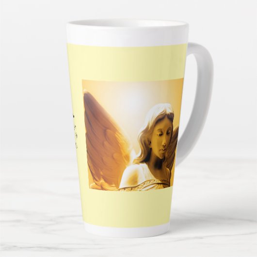 Angel Serenity Prayer Yellow Gold Orange Latte Mug Mok (Rechterhoek)